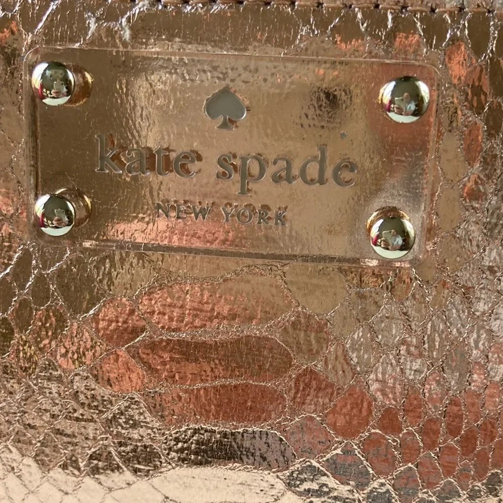 Kate Spade Foiled Again “Gia” Rose Gold Clutch NWNT